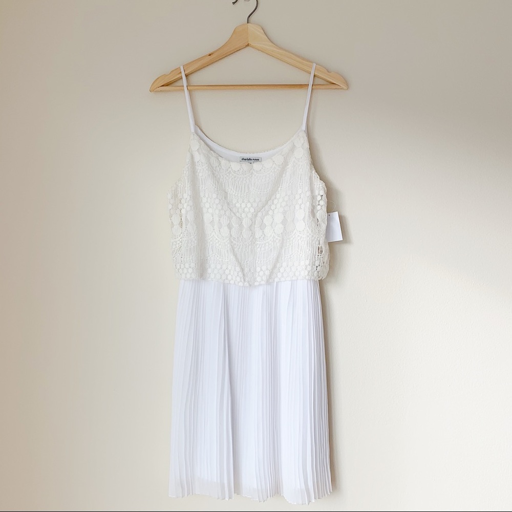 Charlotte Russe White Sleeveless Strap Short Dress